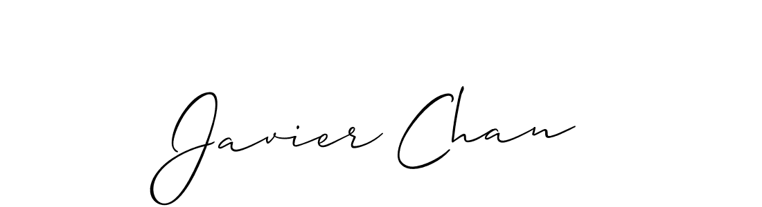 Use a signature maker to create a handwritten signature online. With this signature software, you can design (Allison_Script) your own signature for name Javier Chan. Javier Chan signature style 2 images and pictures png