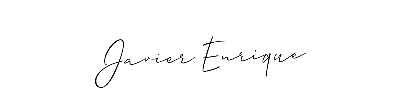 Use a signature maker to create a handwritten signature online. With this signature software, you can design (Allison_Script) your own signature for name Javier Enrique. Javier Enrique signature style 2 images and pictures png