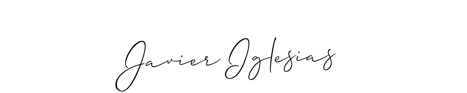 Make a beautiful signature design for name Javier Iglesias. With this signature (Allison_Script) style, you can create a handwritten signature for free. Javier Iglesias signature style 2 images and pictures png