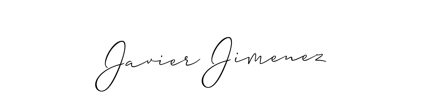 You should practise on your own different ways (Allison_Script) to write your name (Javier Jimenez) in signature. don't let someone else do it for you. Javier Jimenez signature style 2 images and pictures png