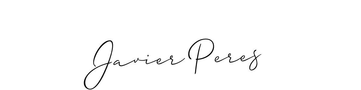 Use a signature maker to create a handwritten signature online. With this signature software, you can design (Allison_Script) your own signature for name Javier Peres. Javier Peres signature style 2 images and pictures png