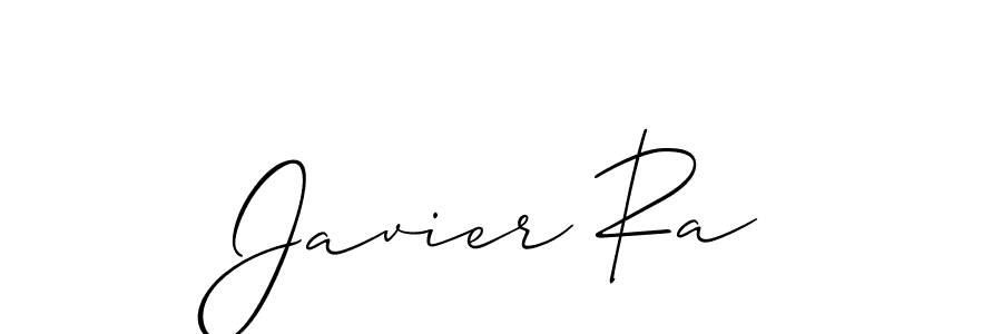 Design your own signature with our free online signature maker. With this signature software, you can create a handwritten (Allison_Script) signature for name Javier Ra. Javier Ra signature style 2 images and pictures png