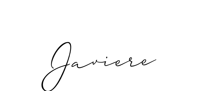 How to make Javiere signature? Allison_Script is a professional autograph style. Create handwritten signature for Javiere name. Javiere signature style 2 images and pictures png