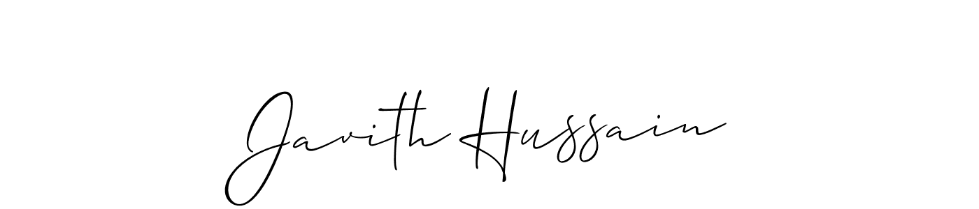 It looks lik you need a new signature style for name Javith Hussain. Design unique handwritten (Allison_Script) signature with our free signature maker in just a few clicks. Javith Hussain signature style 2 images and pictures png