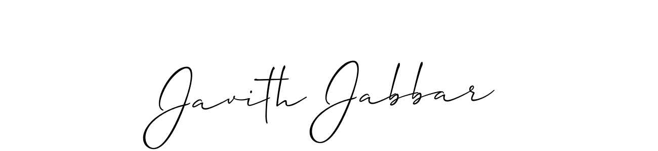 Javith Jabbar stylish signature style. Best Handwritten Sign (Allison_Script) for my name. Handwritten Signature Collection Ideas for my name Javith Jabbar. Javith Jabbar signature style 2 images and pictures png
