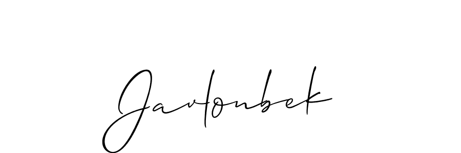 How to make Javlonbek name signature. Use Allison_Script style for creating short signs online. This is the latest handwritten sign. Javlonbek signature style 2 images and pictures png