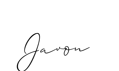 The best way (Allison_Script) to make a short signature is to pick only two or three words in your name. The name Javon include a total of six letters. For converting this name. Javon signature style 2 images and pictures png