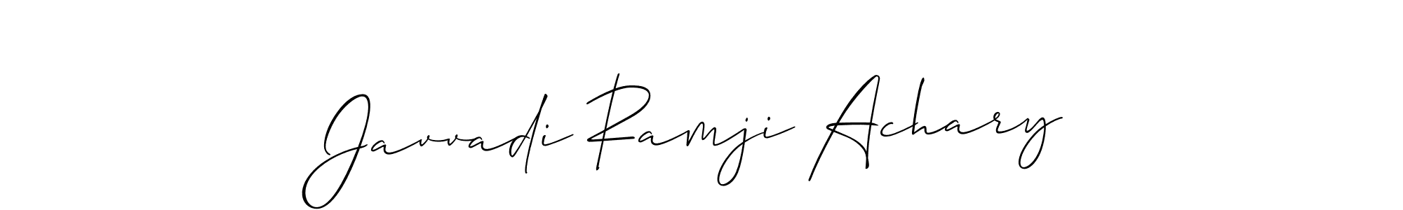 How to make Javvadi Ramji Achary signature? Allison_Script is a professional autograph style. Create handwritten signature for Javvadi Ramji Achary name. Javvadi Ramji Achary signature style 2 images and pictures png