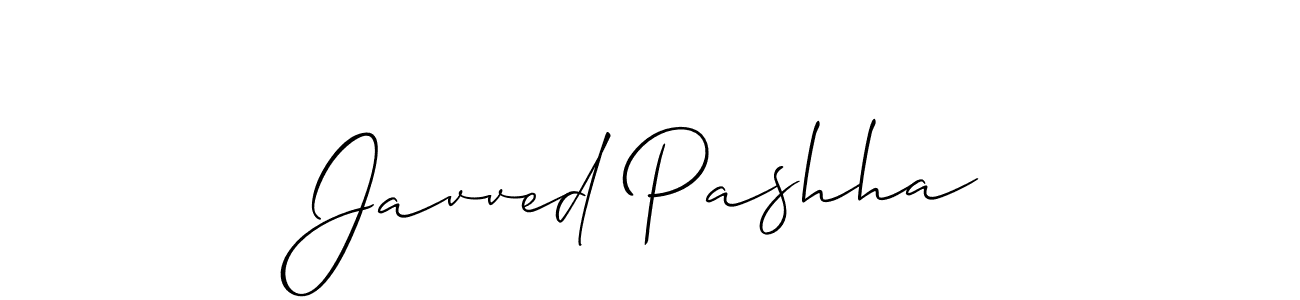 Design your own signature with our free online signature maker. With this signature software, you can create a handwritten (Allison_Script) signature for name Javved Pashha. Javved Pashha signature style 2 images and pictures png