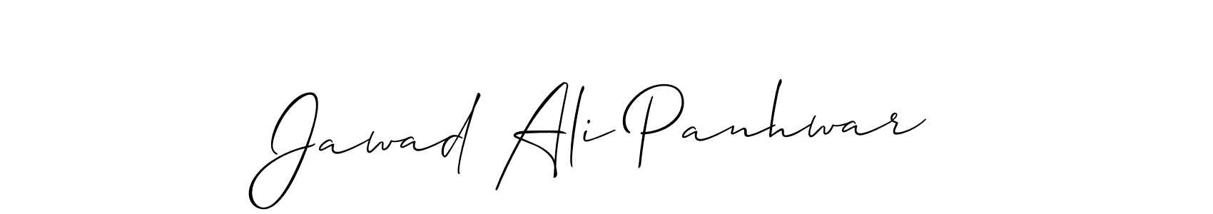 Create a beautiful signature design for name Jawad Ali Panhwar. With this signature (Allison_Script) fonts, you can make a handwritten signature for free. Jawad Ali Panhwar signature style 2 images and pictures png