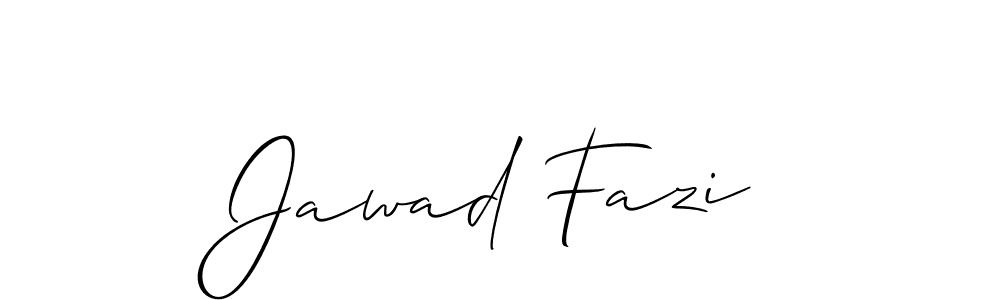 Use a signature maker to create a handwritten signature online. With this signature software, you can design (Allison_Script) your own signature for name Jawad Fazi. Jawad Fazi signature style 2 images and pictures png