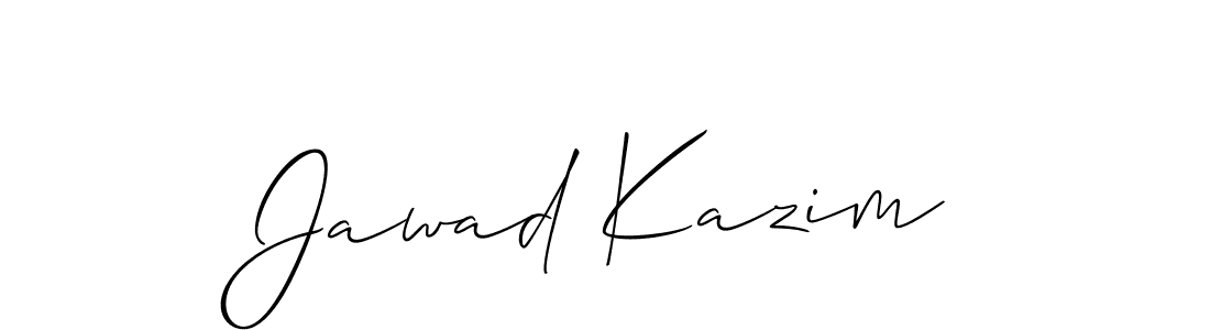 Allison_Script is a professional signature style that is perfect for those who want to add a touch of class to their signature. It is also a great choice for those who want to make their signature more unique. Get Jawad Kazim name to fancy signature for free. Jawad Kazim signature style 2 images and pictures png