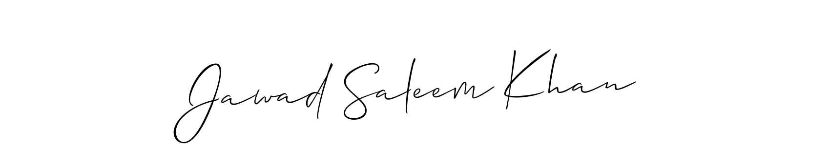 Jawad Saleem Khan stylish signature style. Best Handwritten Sign (Allison_Script) for my name. Handwritten Signature Collection Ideas for my name Jawad Saleem Khan. Jawad Saleem Khan signature style 2 images and pictures png