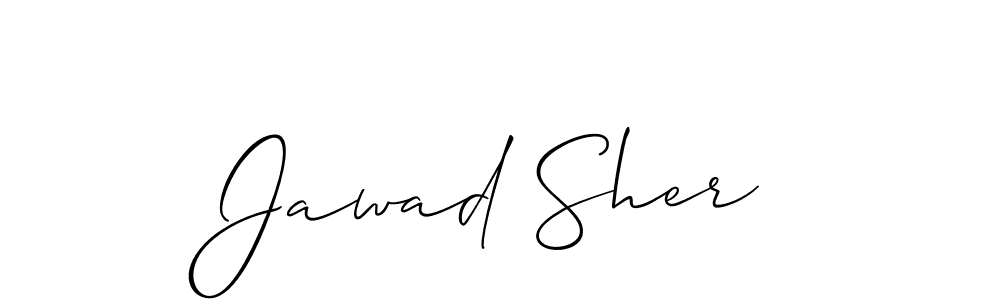 The best way (Allison_Script) to make a short signature is to pick only two or three words in your name. The name Jawad Sher include a total of six letters. For converting this name. Jawad Sher signature style 2 images and pictures png