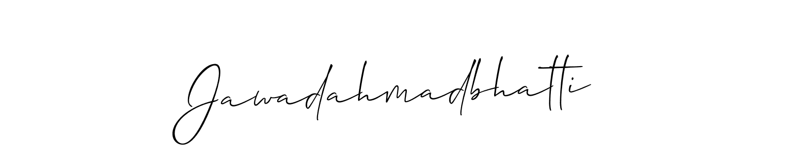 Allison_Script is a professional signature style that is perfect for those who want to add a touch of class to their signature. It is also a great choice for those who want to make their signature more unique. Get Jawadahmadbhatti name to fancy signature for free. Jawadahmadbhatti signature style 2 images and pictures png