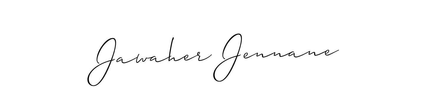 Use a signature maker to create a handwritten signature online. With this signature software, you can design (Allison_Script) your own signature for name Jawaher Jennane. Jawaher Jennane signature style 2 images and pictures png