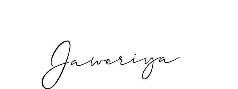 Make a beautiful signature design for name Jaweriya. With this signature (Allison_Script) style, you can create a handwritten signature for free. Jaweriya signature style 2 images and pictures png