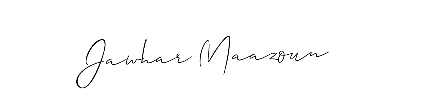 Allison_Script is a professional signature style that is perfect for those who want to add a touch of class to their signature. It is also a great choice for those who want to make their signature more unique. Get Jawhar Maazoun name to fancy signature for free. Jawhar Maazoun signature style 2 images and pictures png