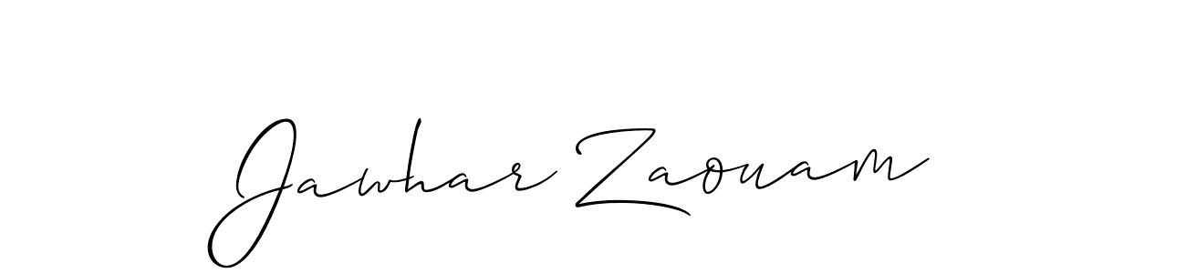 How to make Jawhar Zaouam signature? Allison_Script is a professional autograph style. Create handwritten signature for Jawhar Zaouam name. Jawhar Zaouam signature style 2 images and pictures png
