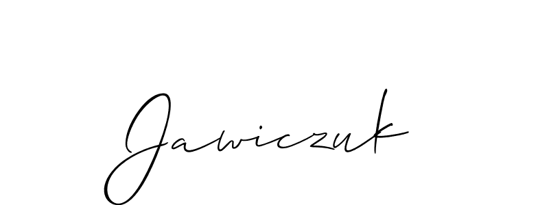 Use a signature maker to create a handwritten signature online. With this signature software, you can design (Allison_Script) your own signature for name Jawiczuk. Jawiczuk signature style 2 images and pictures png