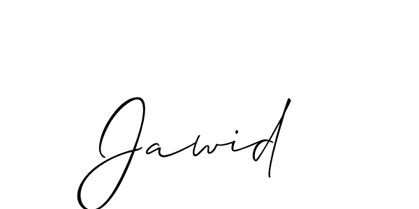 Use a signature maker to create a handwritten signature online. With this signature software, you can design (Allison_Script) your own signature for name Jawid . Jawid  signature style 2 images and pictures png