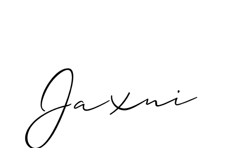 You should practise on your own different ways (Allison_Script) to write your name (Jaxni) in signature. don't let someone else do it for you. Jaxni signature style 2 images and pictures png