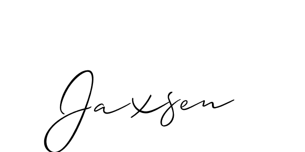 How to make Jaxsen signature? Allison_Script is a professional autograph style. Create handwritten signature for Jaxsen name. Jaxsen signature style 2 images and pictures png