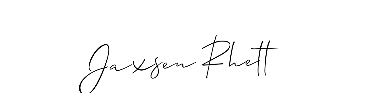 Make a short Jaxsen Rhett signature style. Manage your documents anywhere anytime using Allison_Script. Create and add eSignatures, submit forms, share and send files easily. Jaxsen Rhett signature style 2 images and pictures png