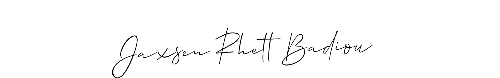 if you are searching for the best signature style for your name Jaxsen Rhett Badiou. so please give up your signature search. here we have designed multiple signature styles  using Allison_Script. Jaxsen Rhett Badiou signature style 2 images and pictures png