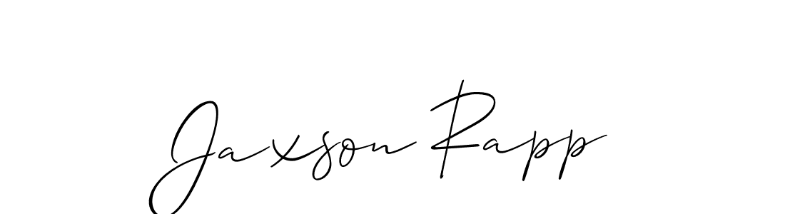 You should practise on your own different ways (Allison_Script) to write your name (Jaxson Rapp) in signature. don't let someone else do it for you. Jaxson Rapp signature style 2 images and pictures png