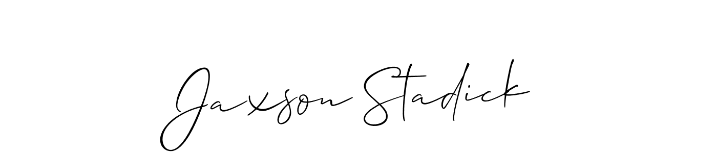 Jaxson Stadick stylish signature style. Best Handwritten Sign (Allison_Script) for my name. Handwritten Signature Collection Ideas for my name Jaxson Stadick. Jaxson Stadick signature style 2 images and pictures png