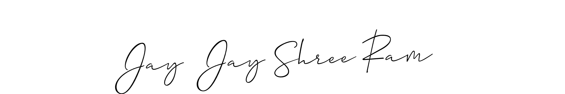 You should practise on your own different ways (Allison_Script) to write your name (Jay  Jay Shree Ram) in signature. don't let someone else do it for you. Jay  Jay Shree Ram signature style 2 images and pictures png