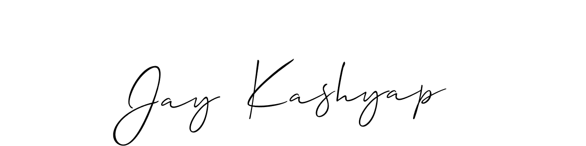 The best way (Allison_Script) to make a short signature is to pick only two or three words in your name. The name Jay  Kashyap include a total of six letters. For converting this name. Jay  Kashyap signature style 2 images and pictures png