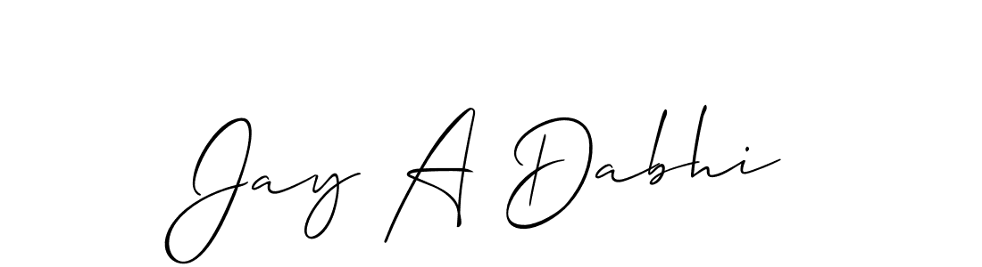 Create a beautiful signature design for name Jay A Dabhi. With this signature (Allison_Script) fonts, you can make a handwritten signature for free. Jay A Dabhi signature style 2 images and pictures png