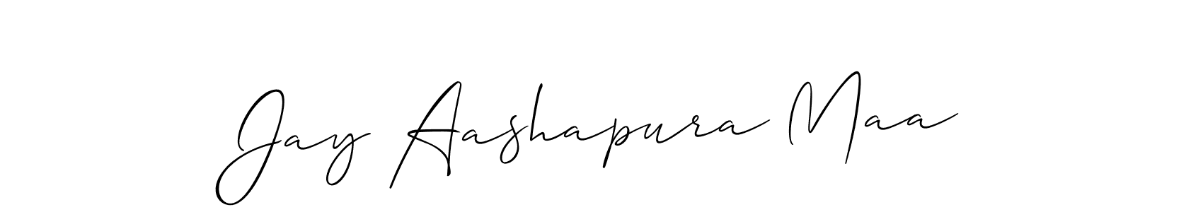 You should practise on your own different ways (Allison_Script) to write your name (Jay Aashapura Maa) in signature. don't let someone else do it for you. Jay Aashapura Maa signature style 2 images and pictures png