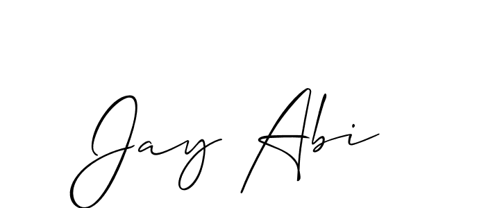 Also You can easily find your signature by using the search form. We will create Jay Abi name handwritten signature images for you free of cost using Allison_Script sign style. Jay Abi signature style 2 images and pictures png