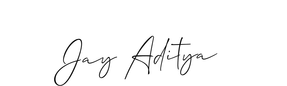 Use a signature maker to create a handwritten signature online. With this signature software, you can design (Allison_Script) your own signature for name Jay Aditya. Jay Aditya signature style 2 images and pictures png