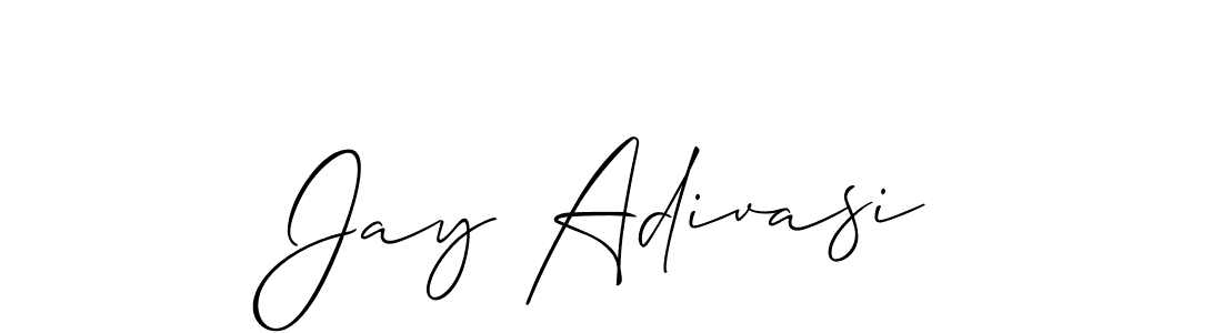 Allison_Script is a professional signature style that is perfect for those who want to add a touch of class to their signature. It is also a great choice for those who want to make their signature more unique. Get Jay Adivasi name to fancy signature for free. Jay Adivasi signature style 2 images and pictures png