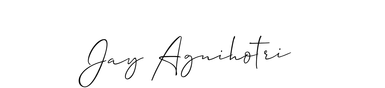 The best way (Allison_Script) to make a short signature is to pick only two or three words in your name. The name Jay Agnihotri include a total of six letters. For converting this name. Jay Agnihotri signature style 2 images and pictures png