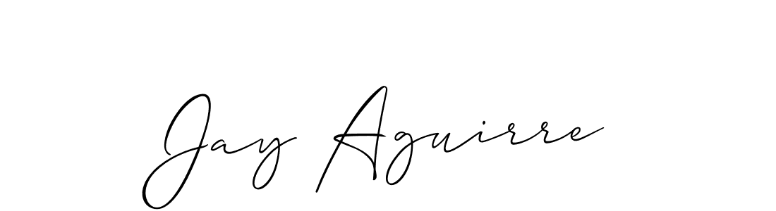 Jay Aguirre stylish signature style. Best Handwritten Sign (Allison_Script) for my name. Handwritten Signature Collection Ideas for my name Jay Aguirre. Jay Aguirre signature style 2 images and pictures png