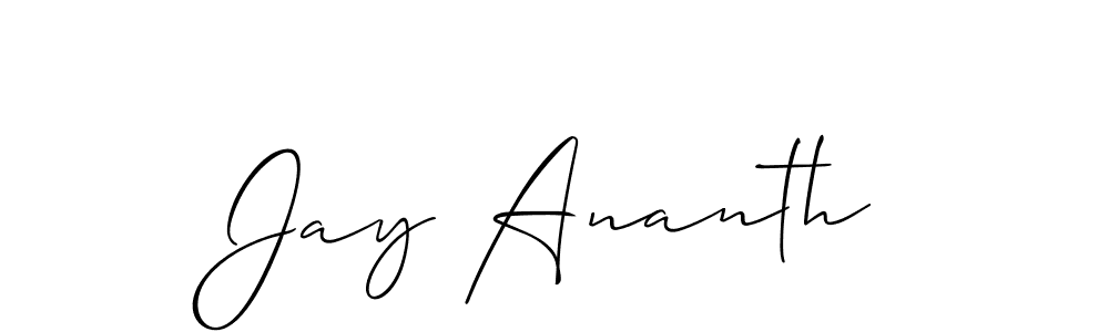 Create a beautiful signature design for name Jay Ananth. With this signature (Allison_Script) fonts, you can make a handwritten signature for free. Jay Ananth signature style 2 images and pictures png