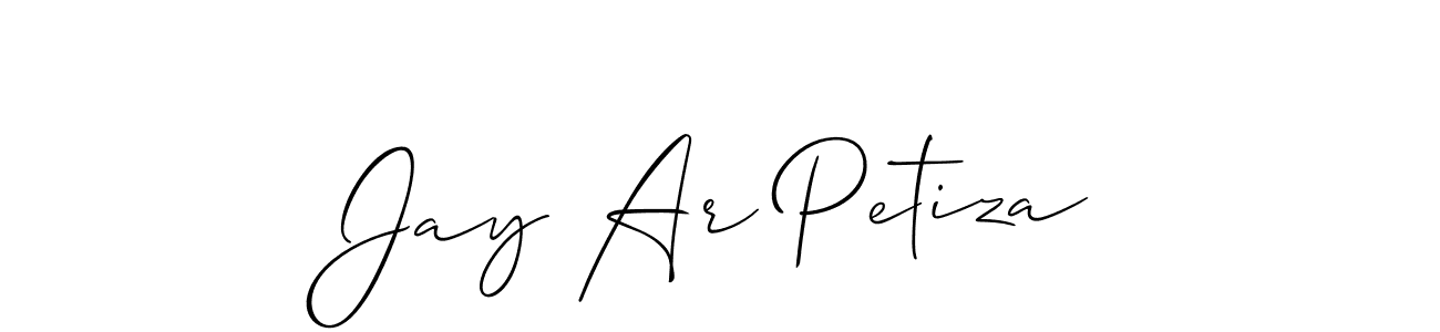 Create a beautiful signature design for name Jay Ar Petiza. With this signature (Allison_Script) fonts, you can make a handwritten signature for free. Jay Ar Petiza signature style 2 images and pictures png