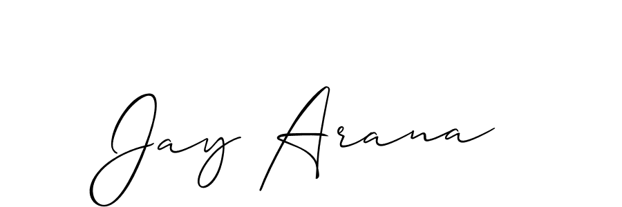 Allison_Script is a professional signature style that is perfect for those who want to add a touch of class to their signature. It is also a great choice for those who want to make their signature more unique. Get Jay Arana name to fancy signature for free. Jay Arana signature style 2 images and pictures png