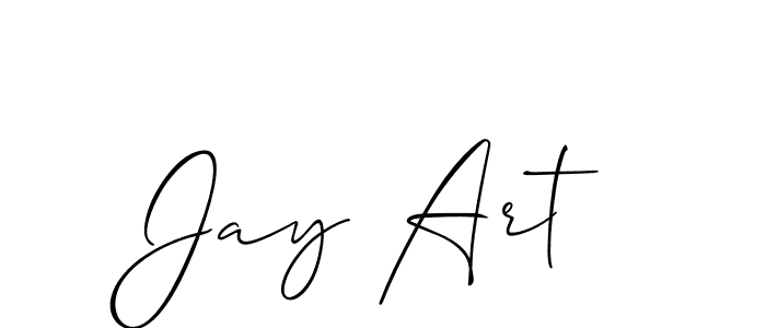 How to make Jay Art signature? Allison_Script is a professional autograph style. Create handwritten signature for Jay Art name. Jay Art signature style 2 images and pictures png