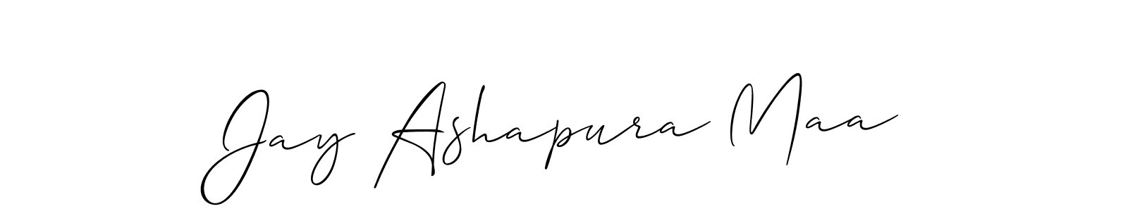 if you are searching for the best signature style for your name Jay Ashapura Maa. so please give up your signature search. here we have designed multiple signature styles  using Allison_Script. Jay Ashapura Maa signature style 2 images and pictures png
