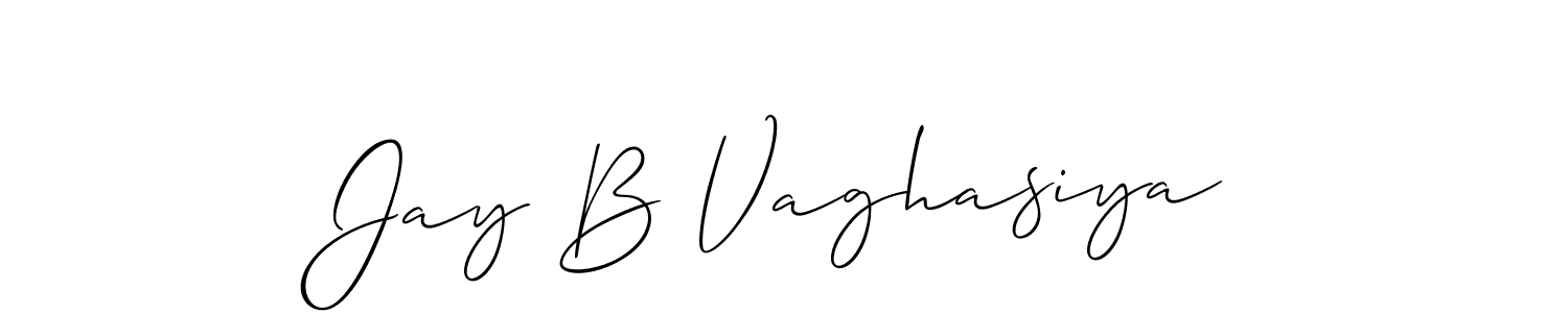 Use a signature maker to create a handwritten signature online. With this signature software, you can design (Allison_Script) your own signature for name Jay B Vaghasiya. Jay B Vaghasiya signature style 2 images and pictures png