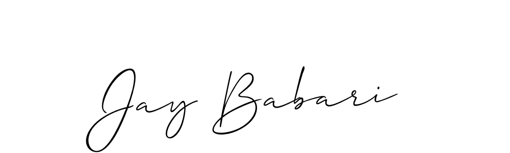 if you are searching for the best signature style for your name Jay Babari. so please give up your signature search. here we have designed multiple signature styles  using Allison_Script. Jay Babari signature style 2 images and pictures png