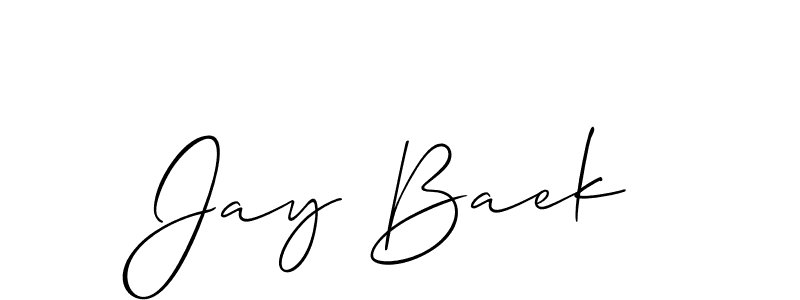 Jay Baek stylish signature style. Best Handwritten Sign (Allison_Script) for my name. Handwritten Signature Collection Ideas for my name Jay Baek. Jay Baek signature style 2 images and pictures png