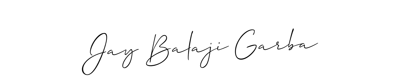 Design your own signature with our free online signature maker. With this signature software, you can create a handwritten (Allison_Script) signature for name Jay Balaji Garba. Jay Balaji Garba signature style 2 images and pictures png