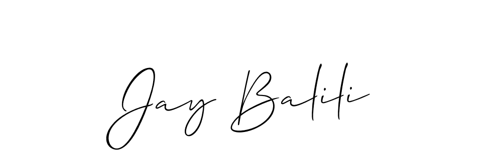 The best way (Allison_Script) to make a short signature is to pick only two or three words in your name. The name Jay Balili include a total of six letters. For converting this name. Jay Balili signature style 2 images and pictures png